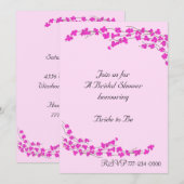 Invitation Fête de mariage aux fleurs Magenta (Devant / Derrière)
