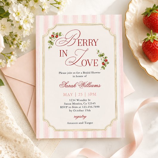 Invitation Fête de mariage aux fraises