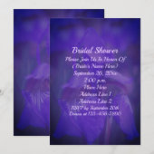 Invitation Fête de mariage aux Iris Fleur Violette (Devant / Derrière)