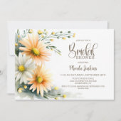 Invitation Fête de Mariage aux Marguerites Orange et Blanc (Devant)