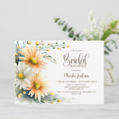 Invitation Fête de Mariage aux Marguerites Orange et Blanc (Debout devant)