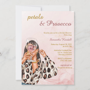 Invitation Fête de mariage aux pétales et prosecco