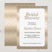 Invitation Fête de Mariage avec Bordure de Points Gold (Devant / Derrière)