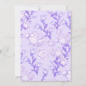 Invitation Fête de mariage avec bordure florale violette et b (Dos)
