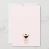 Invitation Fête de mariage avec café à ruban rose (Dos)