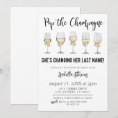 Invitation Fête de mariage avec débouchage de champagne (Devant / Derrière)