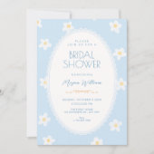 Invitation Fête de mariage avec des fleurs bleues (Devant)