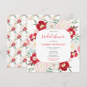 Invitation Fête de mariage avec des fleurs de pivoine roses e