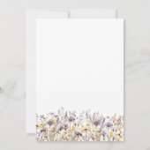 Invitation Fête de mariage avec des fleurs sauvages violettes (Dos)