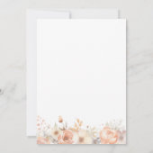 Invitation Fête de mariage avec fleurs beige pêche (Dos)
