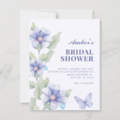 Invitation Fête de mariage avec floraison florale violette (Devant)