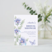Invitation Fête de mariage avec floraison florale violette (Debout devant)