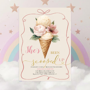 Invitation Fête de mariage avec glace à l'arc rose