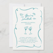 Invitation Fête de mariage avec Martini sarcelle (Devant)