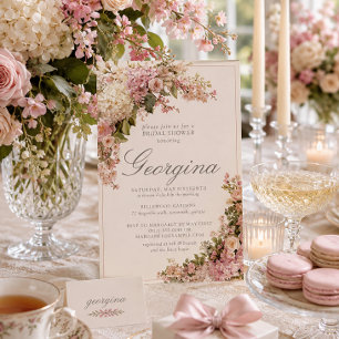 Invitation Fête de mariage avec monogramme floral d'hortensia