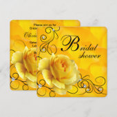 Invitation Fête de mariage avec rose noire et jaune (Devant / Derrière)