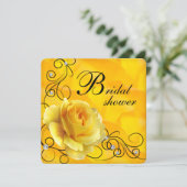Invitation Fête de mariage avec rose noire et jaune (Debout devant)