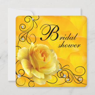 Invitation Fête de mariage avec rose noire et jaune