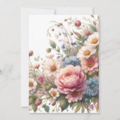 Invitation Fête de mariage avec rose rose (Dos)