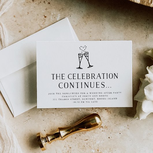 Invitation Fête de mariage avec toast champagnisé après la cé