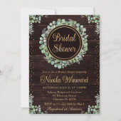 Invitation Fête de mariage avec verdure d'eucalyptus à l'aqua (Devant)