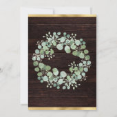 Invitation Fête de mariage avec verdure d'eucalyptus à l'aqua (Dos)