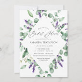 Invitation Fête de mariage avec verdure d'eucalyptus lavande (Devant)