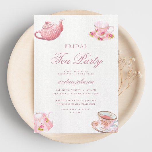 Invitation Fête de mariage Baby Shower Rose pâle