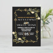 Invitation Fête de mariage Bee Bridal shower fleurs jaunes (Debout devant)