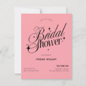 Invitation Fête de mariage Black Pink (Devant)