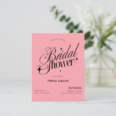 Invitation Fête de mariage Black Pink (Debout devant)