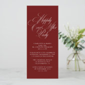 Invitation Fête de Mariage Blanc Bourgogne Script Mariés Touj (Debout devant)