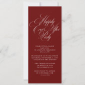 Invitation Fête de Mariage Blanc Bourgogne Script Mariés Touj (Devant)