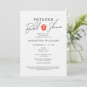 Invitation Fête de mariage blanc Potluck (Debout devant)