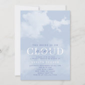 Invitation Fête de mariage bleu blanc Cloud Nine aquarelle (Devant)