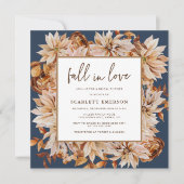 Invitation Fête de mariage bleu marine (Devant)