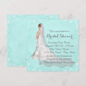 Invitation Fête de Mariage Bleu sarcelle (Devant / Derrière)