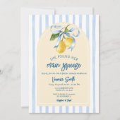 Invitation Fête de mariage Blue Bow Lemon Main Squeeze (Devant)
