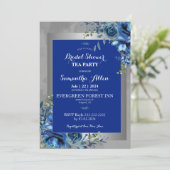 Invitation Fête de mariage Blue Petals of Love (Debout devant)