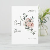 Invitation Fête de mariage Blush Floral & Eucalyptus (Debout devant)
