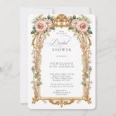 Invitation Fête de mariage Blush Peony Or (Devant)