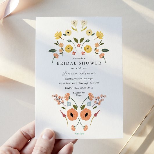 Invitation Fête de mariage bohème aux fleurs sauvages