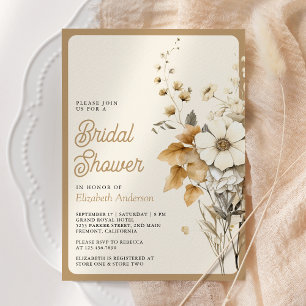 Invitation Fête de Mariage Bohème de Fleurs Sauvages d'Automn