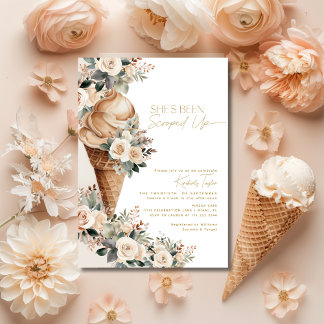 Invitation Fête de mariage bohème florale avec glace à la cui