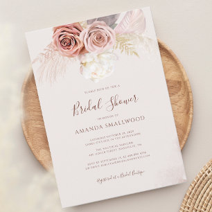 Invitation Fête de mariage bohème herbe de la pampa automne