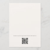 Invitation Fête de mariage bohème neutre avec code QR aquarel (Dos)