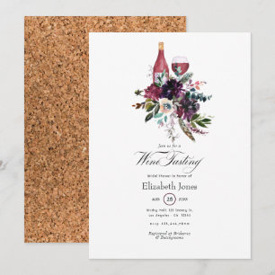 Invitation Fête de mariage Bohème Rustique Rouge Baie Vinoise