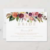 Invitation Fête de mariage Bohème Tropicale Plume d'Or de la  (Devant)