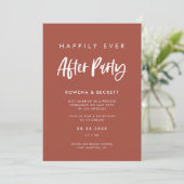 Invitation Fête de Mariage Bonheur Éternel Brique Brûlée Mode (Debout devant)