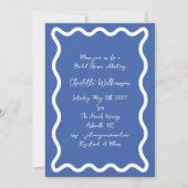 Invitation Fête de mariage Bordure Gribouillée Bleue Écriture (Devant)
